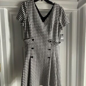 DKNY Black and White Checkered Dress
